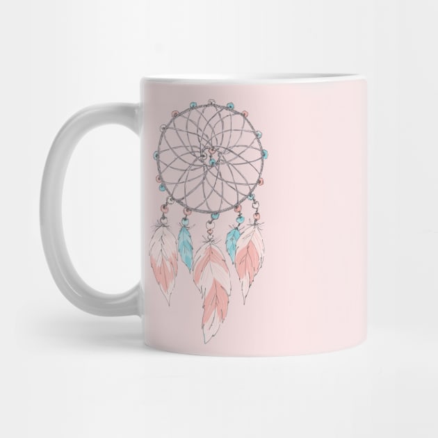 Dreamcatcher boho style. Hand drawing. by Alexandra